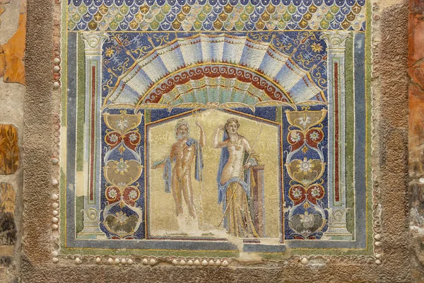 Herculaneum Kampanien Italien Juni 2021 Mosaik Neptunus Och Amfitrit Ruiner — Stockfoto