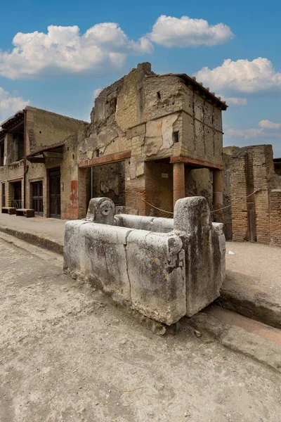 2021年6月29日 意大利坎帕尼亚的赫拉克勒斯尼 Herculaneum Campania 一座古城的废墟 在公元79年被厄科拉诺考古公园那不勒斯附近的维苏威火山喷发摧毁 — 图库照片