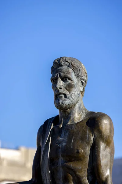 Сиракузы Сицилия Италия Апреля 2023 Года Статуя Архимеда Классического Греческого — стоковое фото