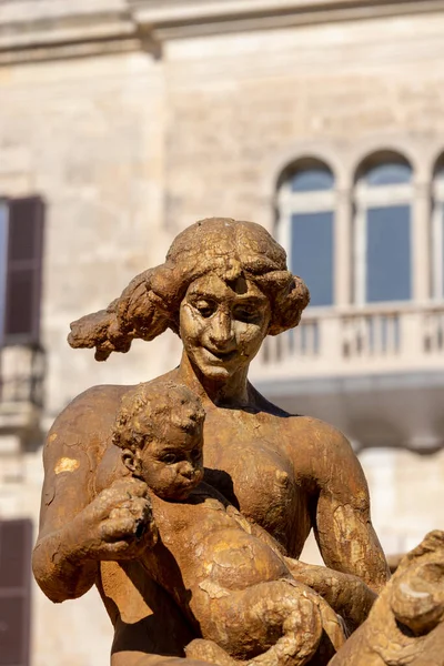 Сиракузы Сицилия Италия Апреля 2023 Года Фонтан Дианы Площади Архимеда — стоковое фото