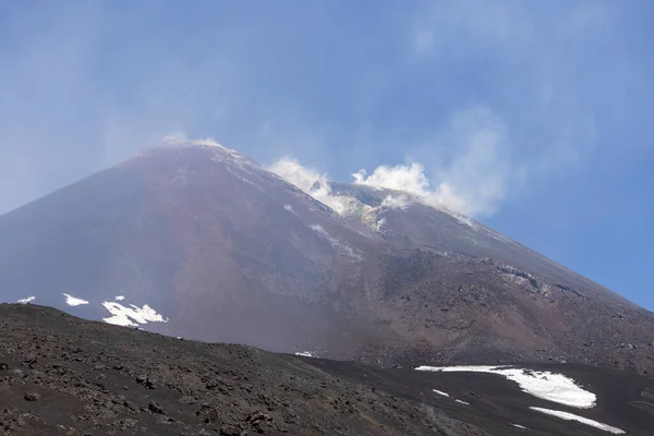 Volcano Mount Etna Smoking Peak Main Crater Etna Active Stratovolcano — Stock Photo, Image