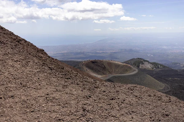 Etna Dağı Sicilya Talya Nisan 2023 Etna Yanardağı Nın Yamacındaki — Stok fotoğraf