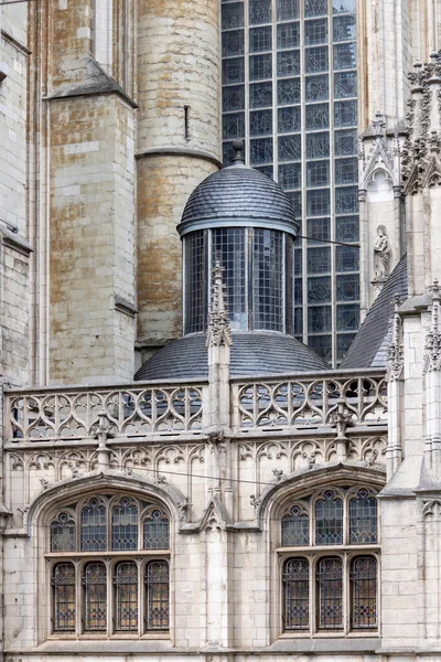 Брюссель Бельгия Мая 2023 Года Фасад Средневековой Церкви Пресвятой Богородицы — стоковое фото