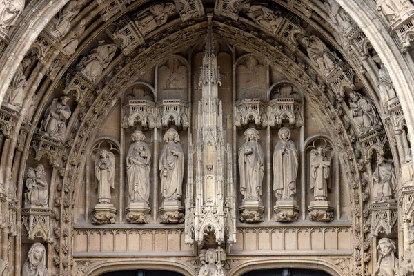 Bruxelas Bélgica Maio 2023 Fachada Igreja Medieval Nossa Senhora Sablon — Fotografia de Stock