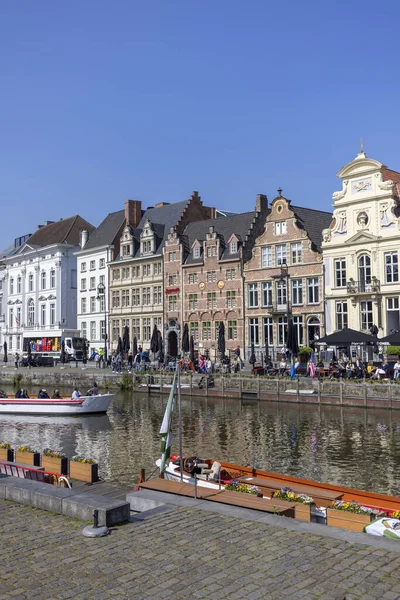 Gent België Mei 2023 Uitzicht Vanaf Graslei Kade Historische Korenlei — Stockfoto