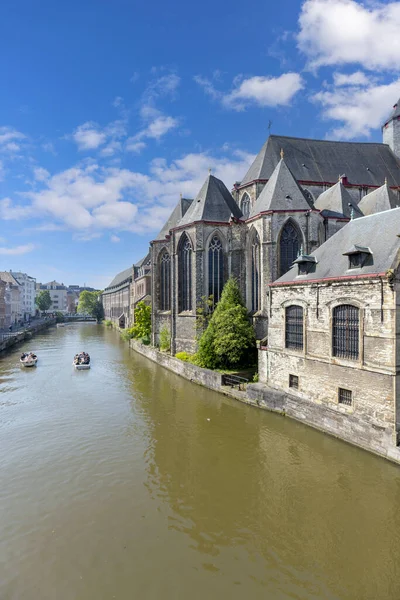 Gent Belgien Mai 2023 Blick Von Der Berühmten Gewölbten Sankt — Stockfoto
