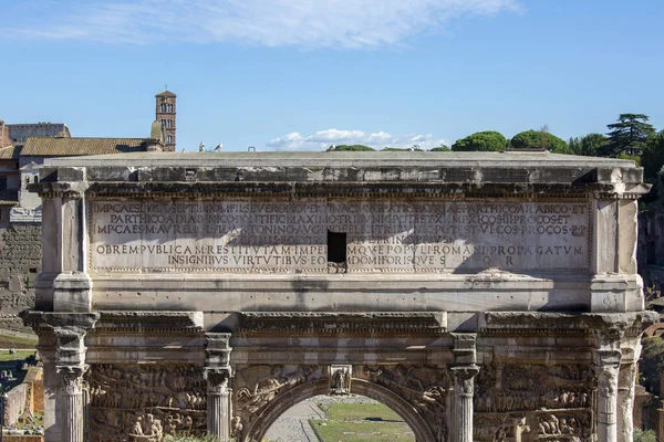 Ρώμη Ιταλία Οκτωβρίου 2020 Forum Roman Άποψη Των Ερειπίων Αρκετών — Φωτογραφία Αρχείου