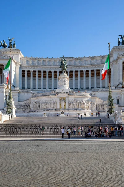 Řím Itálie Října 2020 Turisté Před Památníkem Victora Emmanuela Monumento — Stock fotografie