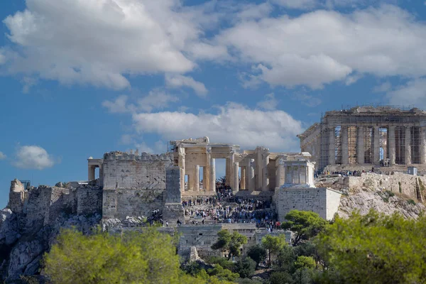 Atenas Grecia Octubre 2022 Vista Acrópolis Atenas Con Partenón Desde — Foto de Stock