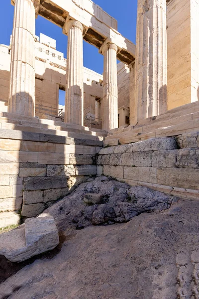 Пропилая Монументальные Церемониальные Ворота Акрополь Афин Греция Древняя Цитадель Расположенная — стоковое фото