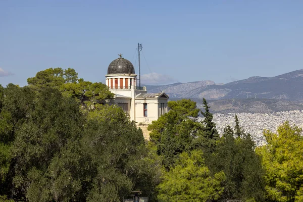 stock image Neoclassical building of National Observatory of Athens on Mouseion Hill, Athens, Greece.  It is a research institute founded in 1842