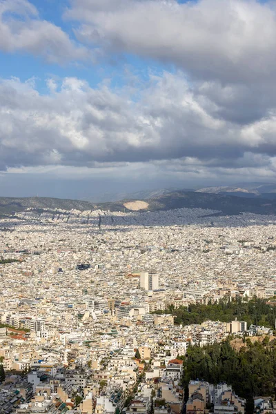 stock image Athens, Greece - October 18, 2022: Aerial view of the city from the Mount Lycabettus on a sunny day. Peak is the highest point in Central Athens