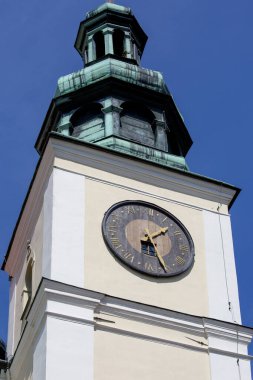 Kalwaria Zebrzydowska, Poland - August 12, 2018: Tower of 17th century Passion and Marian sanctuary of Bernardine Fathers. It it famous famous place of pilgrimage called Polish Jerusalem