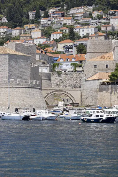Дубровник Хорватия Июня 2023 Года Вид Живописный Средневековый Старый Порт — стоковое фото