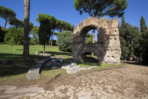 Palatine Hill, antik Roma İmparatorluğu 'nun önemli binalarının kalıntılarının manzarası. Palatine Hill, Roma, İtalya 'nın en eski bölgelerinden biridir.