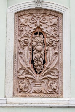 Rijeka, Hırvatistan - 23 Eylül 2023: Rijeka Merkez Pazarı Dekoratif Cephesi, Büyük Pazar Salonu