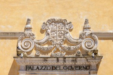 Matera, Italy - May 22, 2024: Decorative facade of Palazzo Del Governo, located in Vittorio Veneto Square (Piazza Vittorio Veneto) clipart
