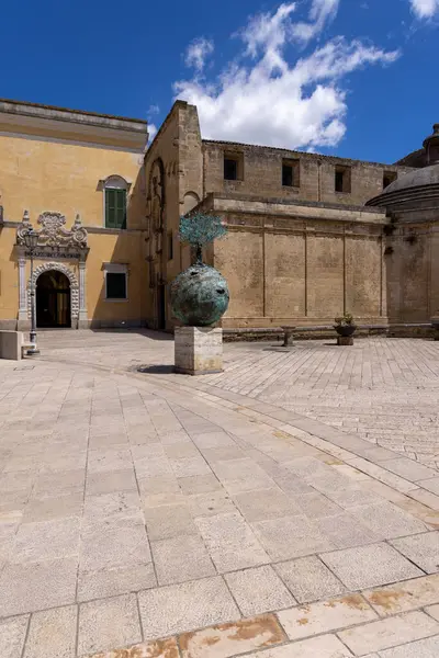 stock image Italy, Matera - May 22, 2024: Medieval Church of San Domenico in romanesque style, located in Vittorio Veneto Square (Piazza Vittorio Veneto)