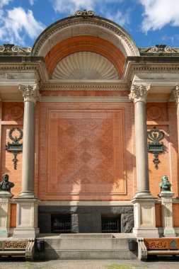 Copenhagen, Denmark - June 22, 2019: Facade of Ny Carlsberg Glyptotek; art museum established 1882 by the brewer Carl Jacobsen as a gift for society clipart