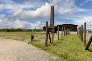 Majdanek; Lublin; Polonya - 24 Mayıs 2022: Majdanek toplama ve imha kampı (Konzentrationslager Lublin), krematoryum manzarası. SS tarafından inşa edilmiş bir Nazi kampıydı.