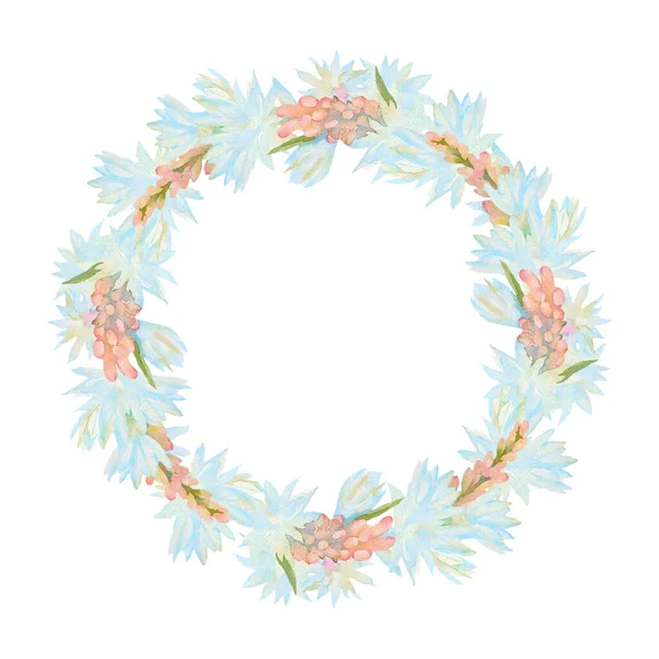 Botões Cor Rosa Flores Brancas Polianthes Tuberosa Coroa Aquarela Desenhada — Fotografia de Stock