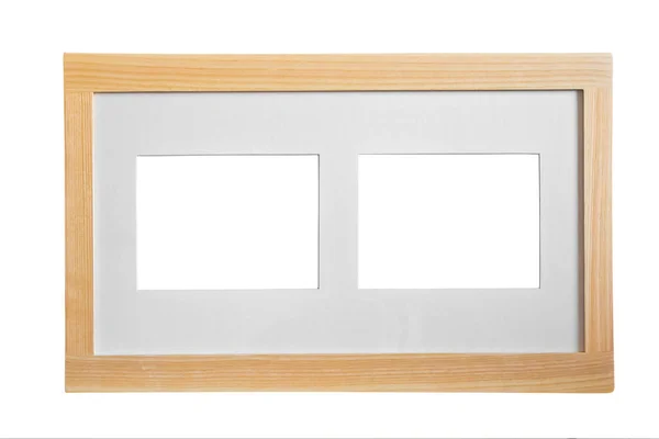 Rectangle Pine Photo Frame Two Picture Frame Mats Clean Scandinavian Royalty Free Stock Photos