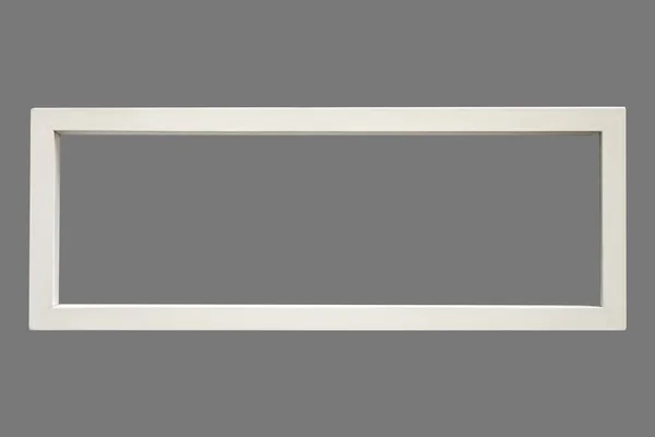 グレーの背景の現代的な画像フレーム孤立した白の色ミニマリスト広い水平 — ストック写真
