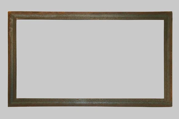 Rusted Metal Metallic Old Textured Iron Rusty Photo Frame Border — стоковое фото