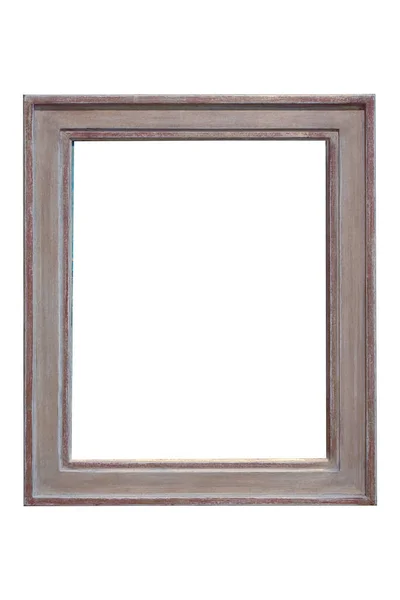 Wooden Beechwood Photo Frame White Background Minimalist Shabby Chic Greyish — Stockfoto