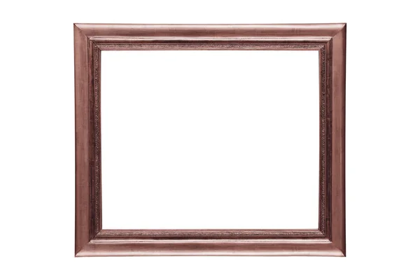 Wooden Simple Old Photo Frame White Background Minimalist Brown Red — Stock fotografie