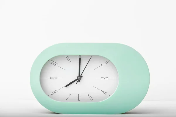 Contemporary Alarm Clock Modern Design White Background Studio New — 스톡 사진