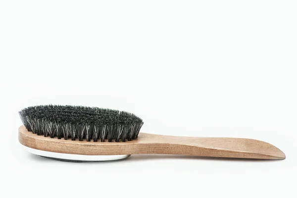 Clothes Brush Duster Scrub Wooden Brushing Tool Nobody White Background — Stock fotografie