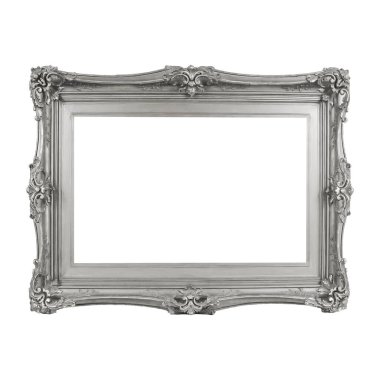 Dikdörtgen çerçeve kenar klasik yıpranmış şık stil gümüş yatay oymalı kabartmalı parıltı