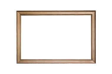 Thin elegant photo frame simple minimalist isolated wood plain element rectangular clipart