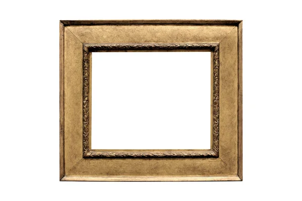 Moldura Foto Moderna Dourada Borda Quadrada Brilho Mate Textura Metálica — Fotografia de Stock