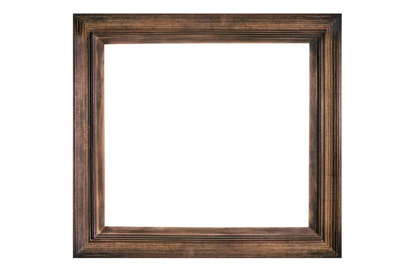 Wooden Simple Old Photo Frame Dark Brown Background Minimalist Brown — Stock Photo, Image