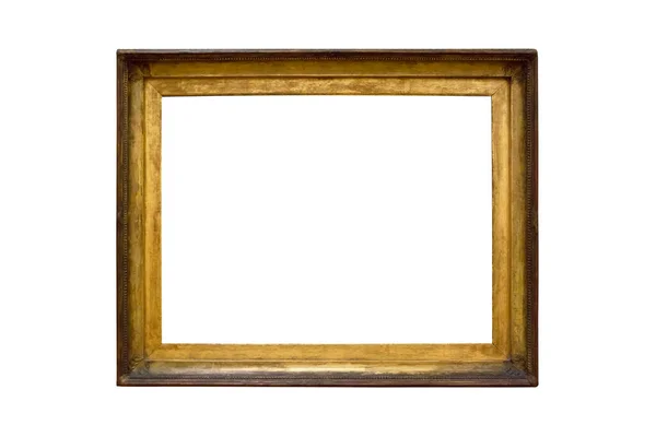 Artistic Plain Brown Golden Photo Frame Uneven Shine Rectangle Wooden Royalty Free Stock Images