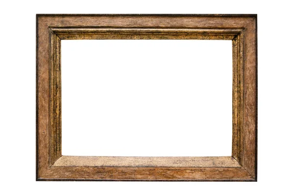 Dirty Grunge Brown Photo Frame Old Dirty Scratched Wooden Used Stock Image