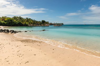 Tobago plajı deniz manzaralı tatil beldesi güneşli gün mavi suları
