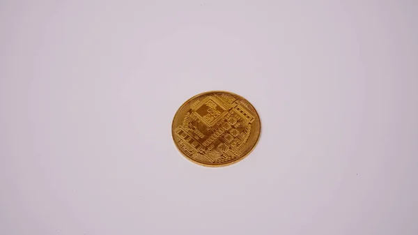 Bitcoin Sobre Fondo Blanco — Foto de Stock
