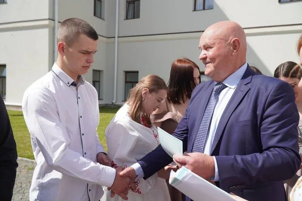 stock image Lutsk, Ukraine, May 27, 2023: Commendation to Students in Volyn Professional College of the National University of Food Technologies