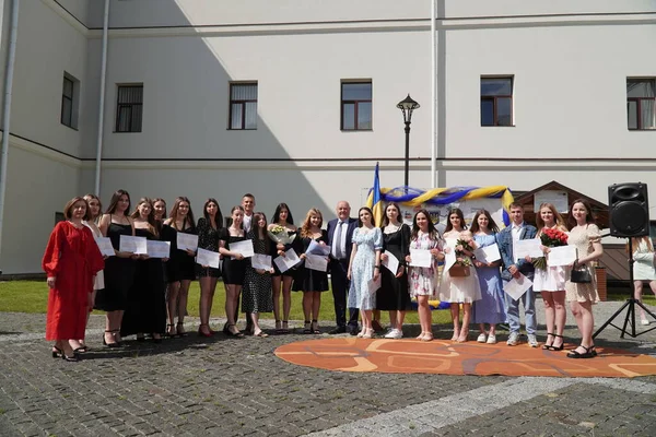 stock image Lutsk, Ukraine, May 27, 2023: Commendation to Students in Volyn Professional College of the National University of Food Technologies