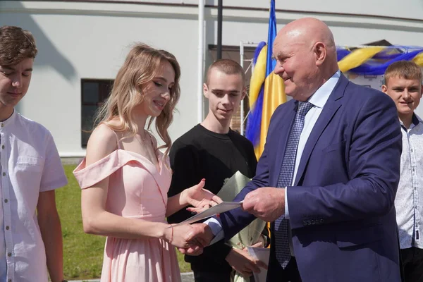 stock image Lutsk, Ukraine, May 27, 2023: Commendation to Students in Volyn Professional College of the National University of Food Technologies