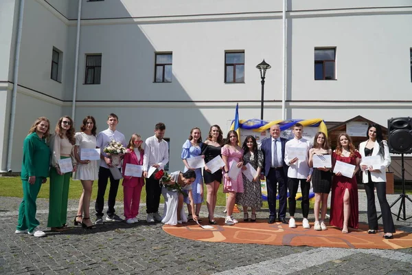 stock image Lutsk, Ukraine, May 27, 2023: Commendation to Students in Volyn Professional College of the National University of Food Technologies