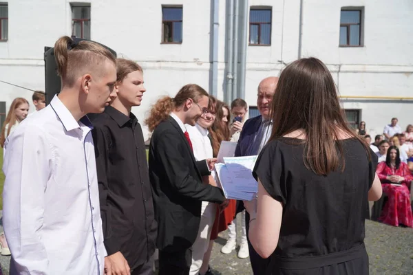 Lutsk Ukraina Mai 2023 Underskrift Til Studenter Ved Volyn Professional – stockfoto