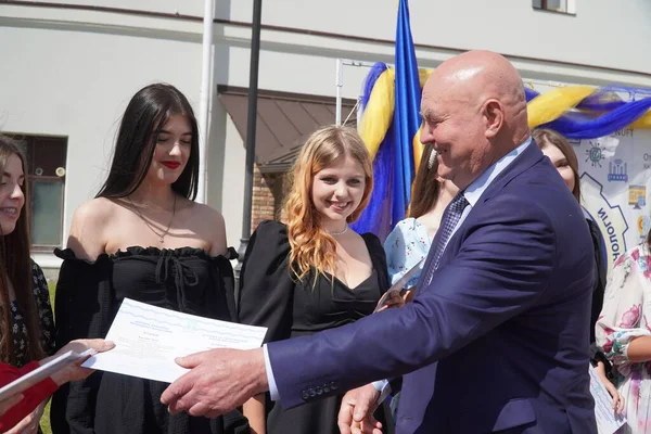 Stock image Lutsk, Ukraine, May 27, 2023: Commendation to Students in Volyn Professional College of the National University of Food Technologies