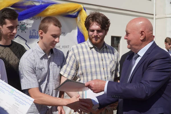 Lutsk Ucrânia Maio 2023 Comenda Aos Estudantes Volyn Professional College — Fotografia de Stock
