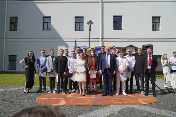 stock image Lutsk, Ukraine, May 27, 2023: Commendation to Students in Volyn Professional College of the National University of Food Technologies