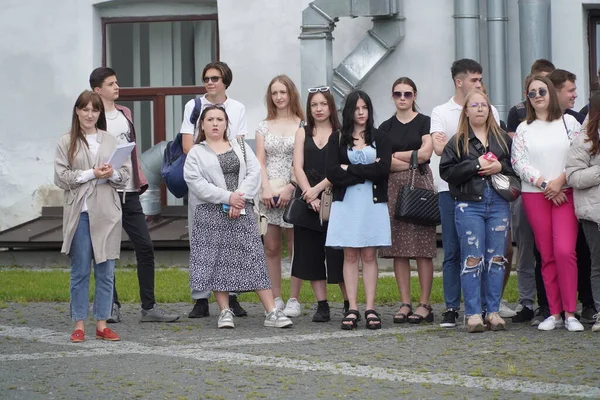 Łuck Ukraina Maja 2023 Wyróżnienie Dla Studentów Wołyńskiej Wyższej Szkoły — Zdjęcie stockowe