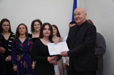 Lutsk, Ukrayna: 8 Mart 'ta Ulusal Gıda Teknolojileri Üniversitesi Volyn Profesyonel Koleji' nde ödül töreni